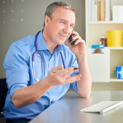 Williams MD outreach consultant on phone call